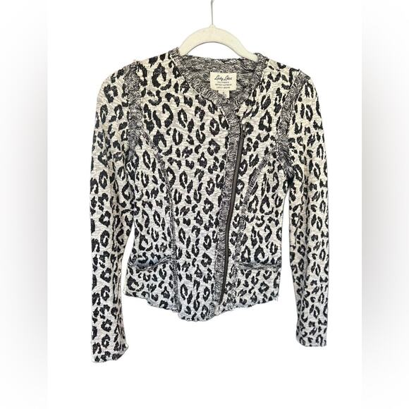 LUCKY BRAND Black and White Leopard Blazer - Picture 1 of 9